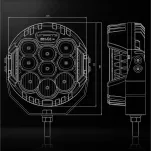 Zestaw 2 lamp RAVE-X 7 cali + wiązka przewodów + osłony bursztynowe - 7